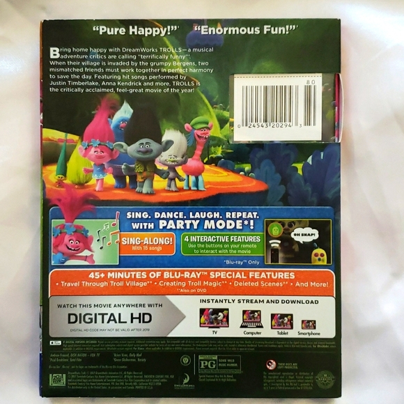 New DreamWorks Trolls DVDs Original Release!!!! - Picture 2 of 9